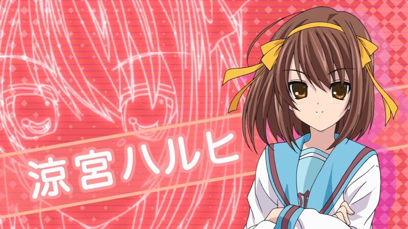 Anime Girl with Brown Hair — Pink, Energetic