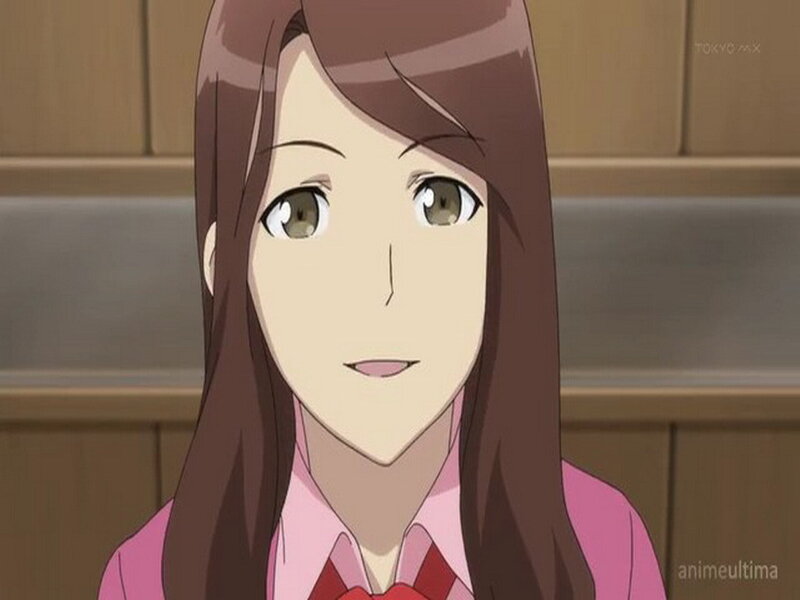 Anime Girl with Brown Hair — Pink, Neutral
