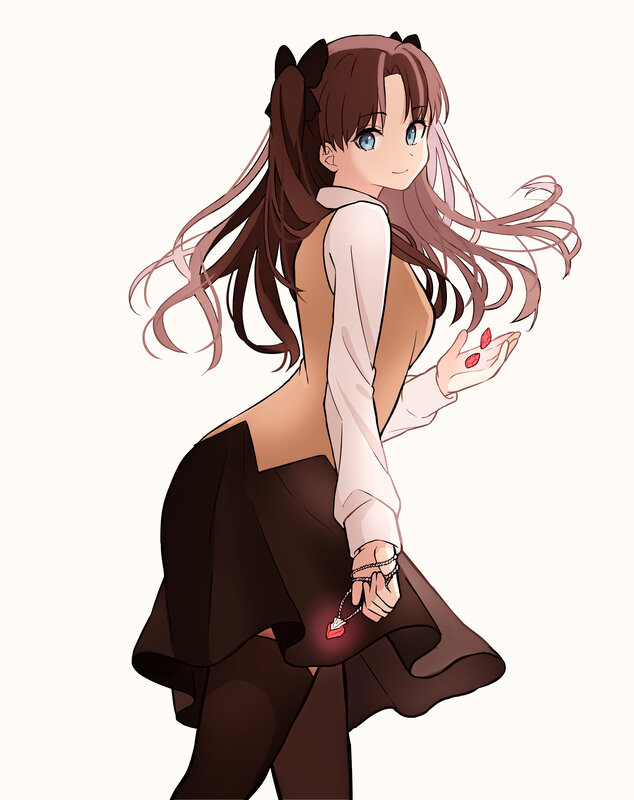 Anime Girl with Brown Hair — Playful, Cat Ears