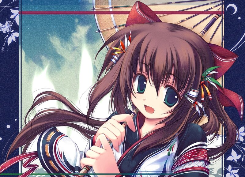 Anime Girl with Brown Hair — Playful, Night