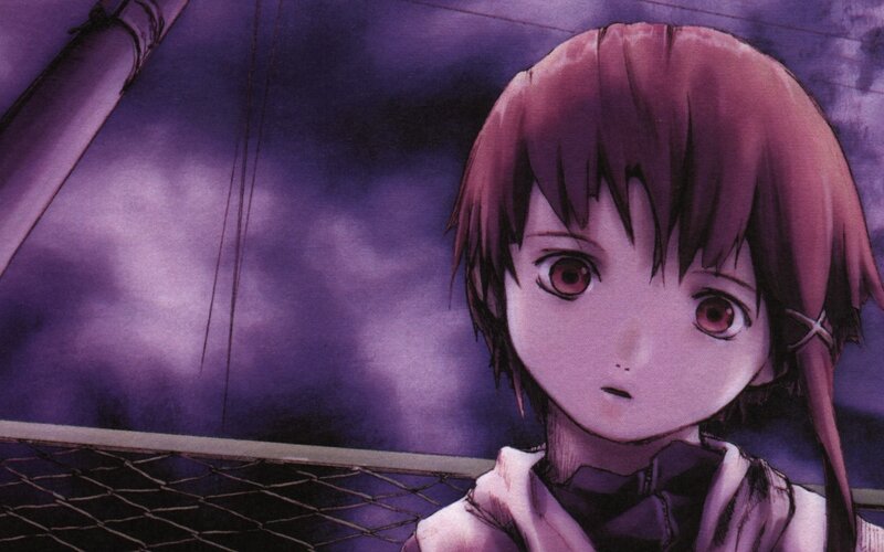 Anime Girl with Brown Hair — Purple, Dramatic, Night