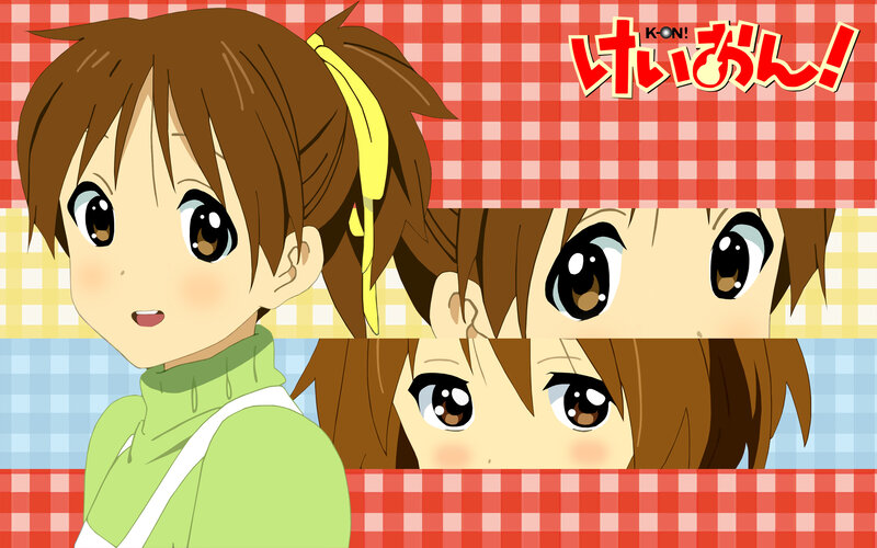 Anime Girl with Brown Hair — Red, Cheerful