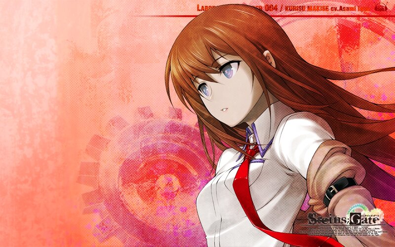Anime Girl with Brown Hair — Red, Dramatic