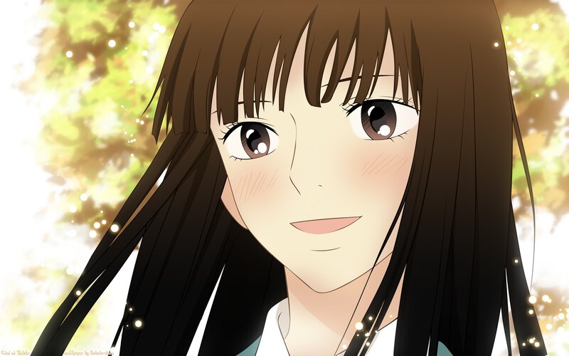 Anime Girl with Brown Hair — Serene, Afternoon, Eyes