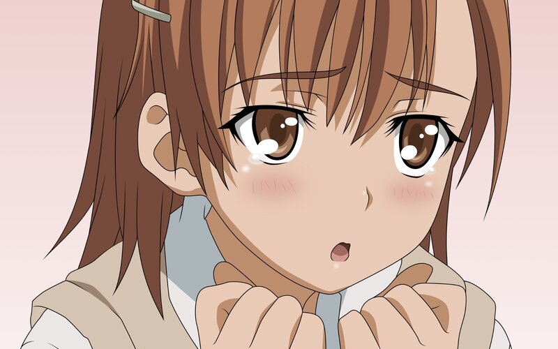 Anime Girl with Brown Hair — Surprised, Eyes