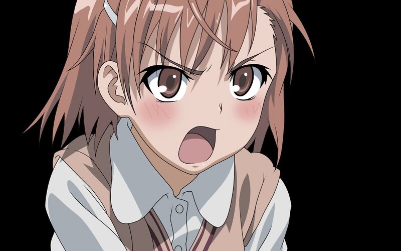 Anime Girl with Brown Hair — Surprised, School Uniform, Blush