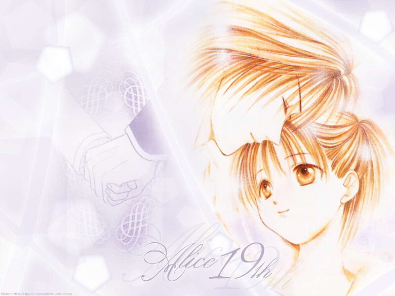 Anime Girl with Brown Hair — White, Dreamy