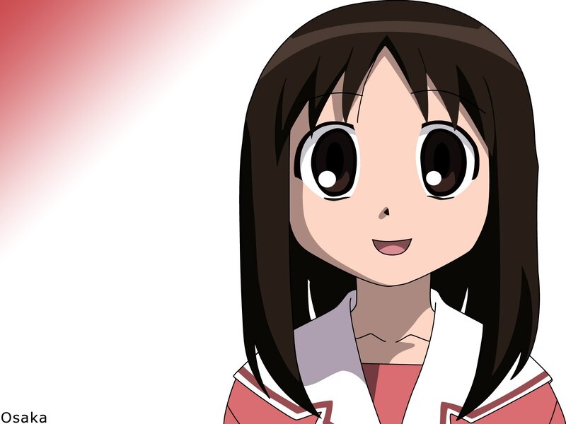 Anime Girl with Brown Hair — White, Neutral, School Uniform