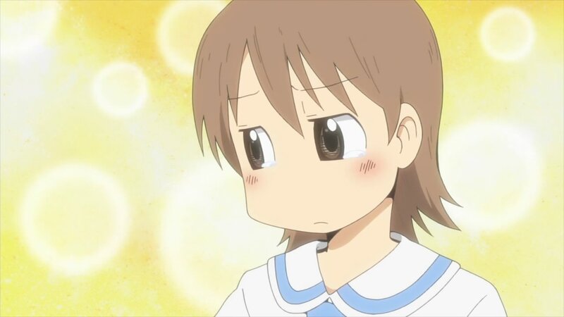 Anime Girl with Brown Hair — Yellow, Dreamy