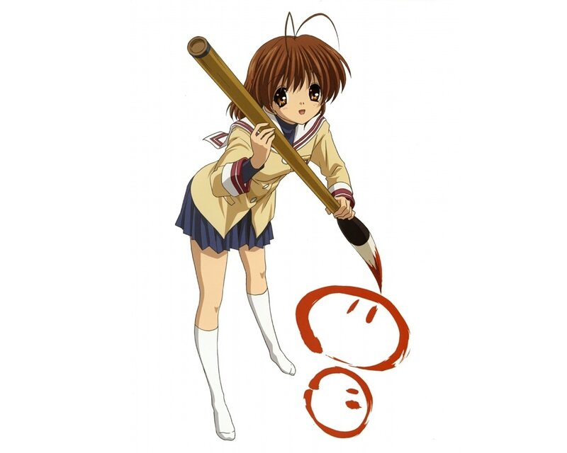 Anime Girl with Brush — Brown