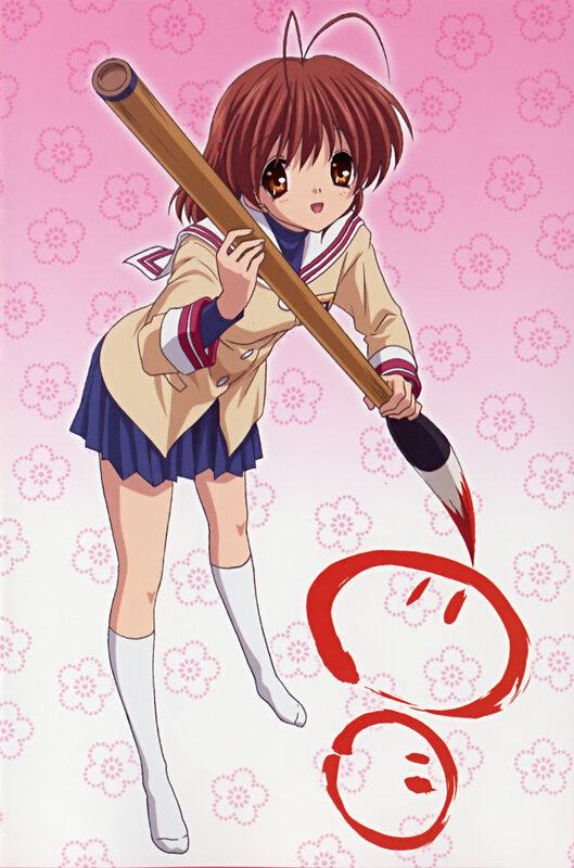 Anime Girl with Brush — Pink