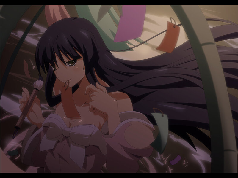Anime Girl with Brush — Purple