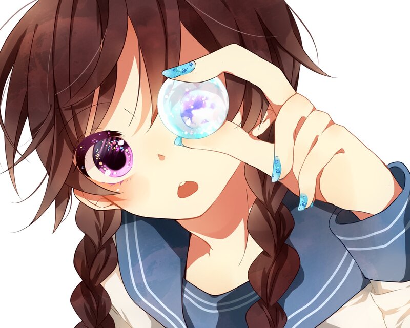 Anime Girl with Bubble — Brown
