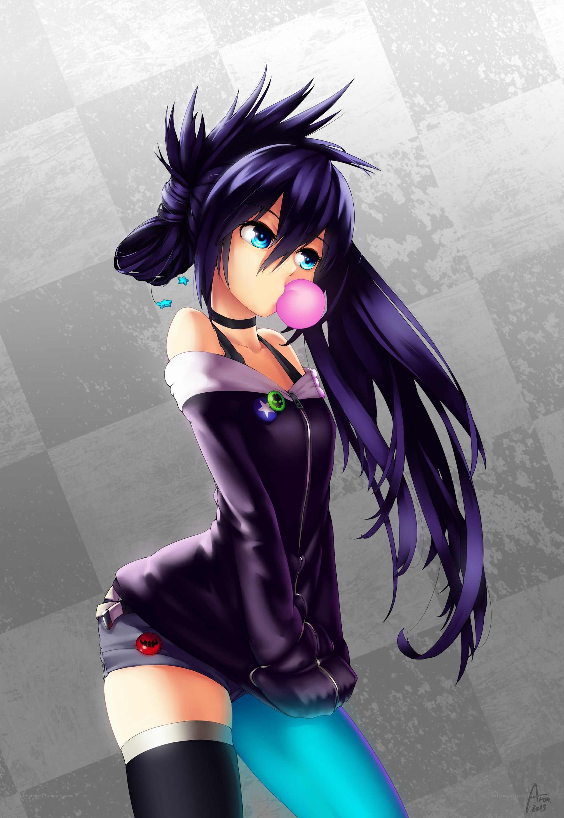 anime girl with bubblegum