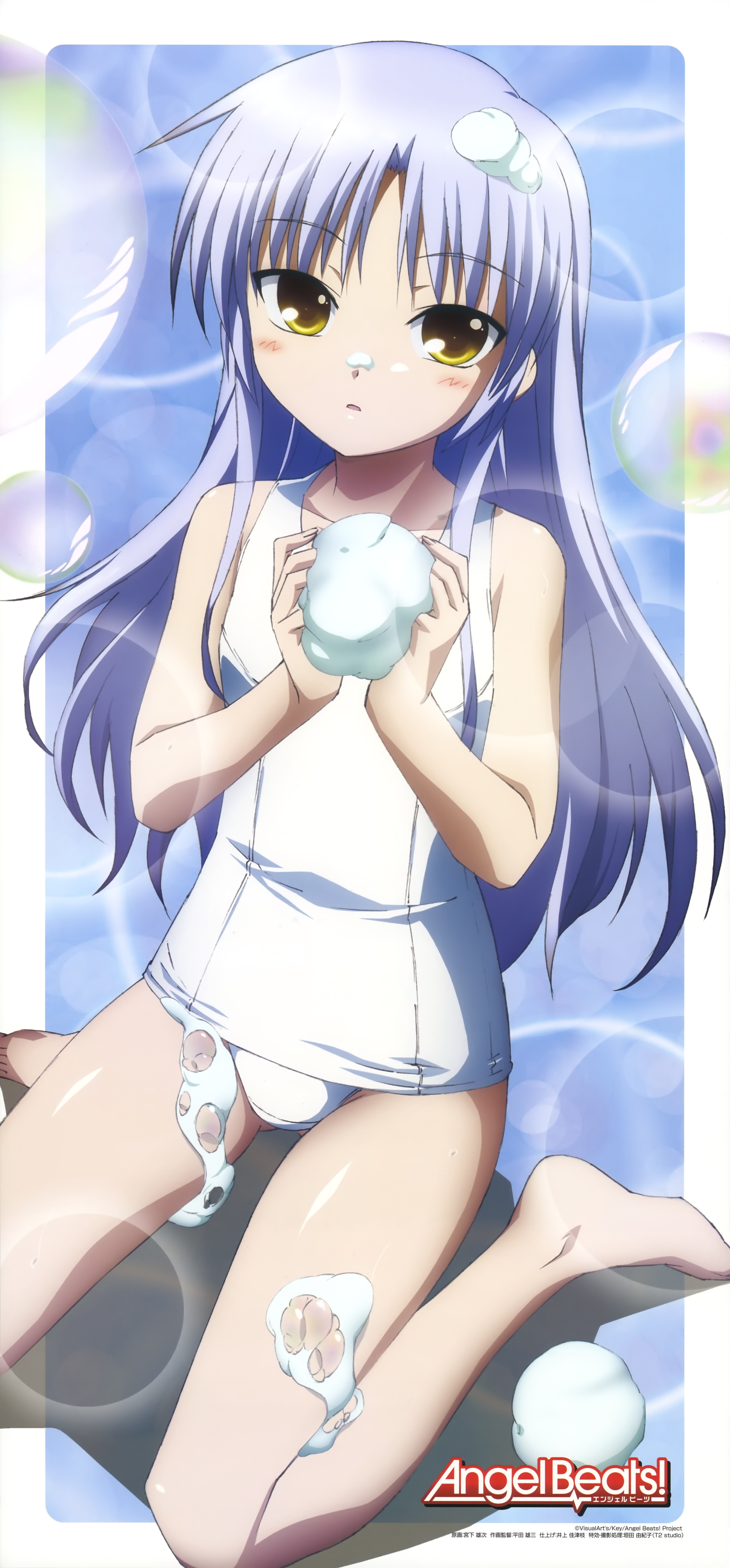 Anime girl with bubbles