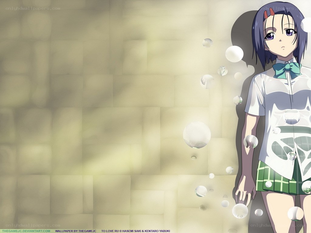 anime girl with bubbles