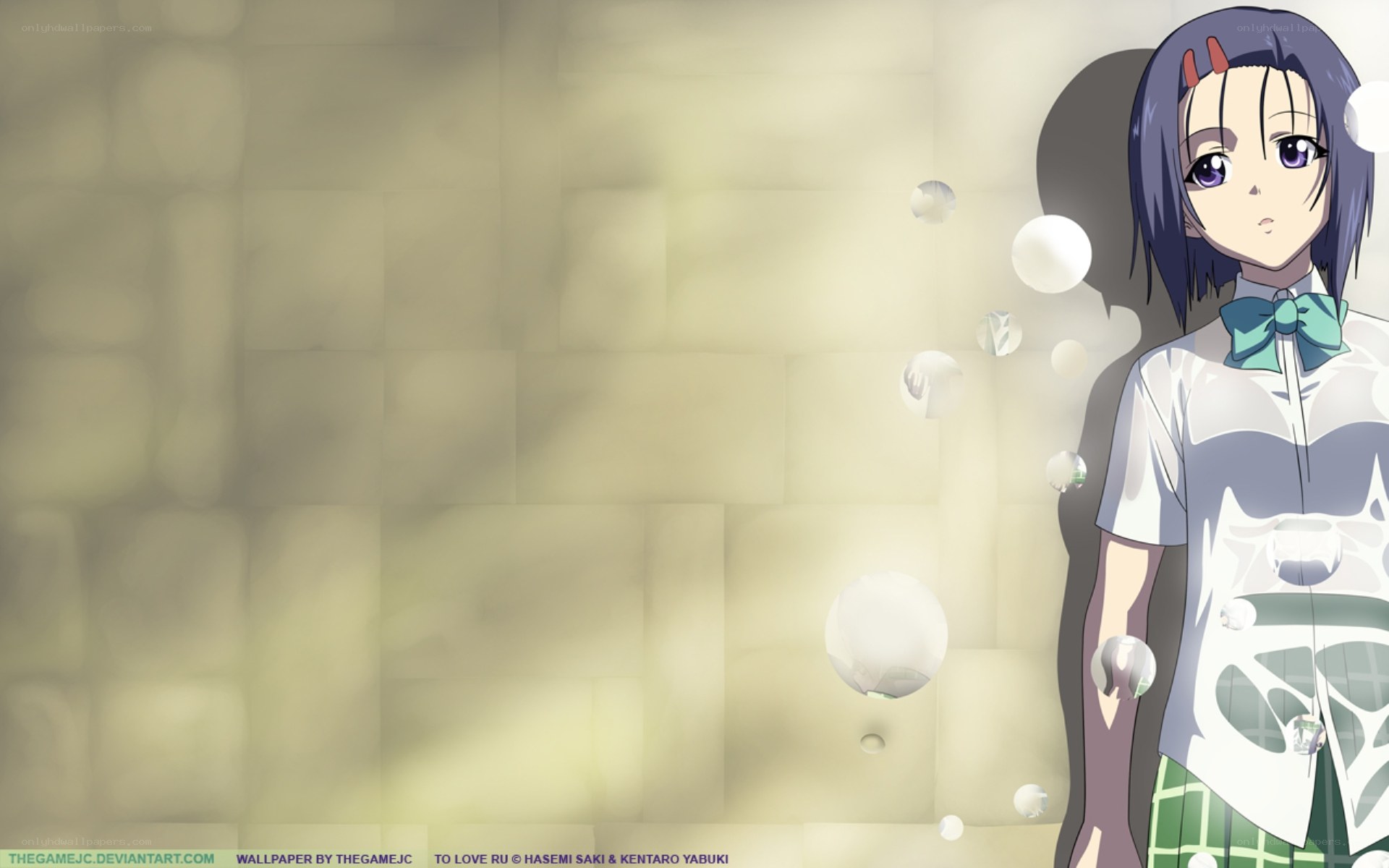 anime girl with bubbles