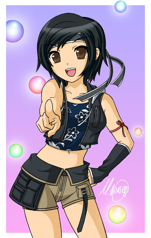 anime girl with bubbles