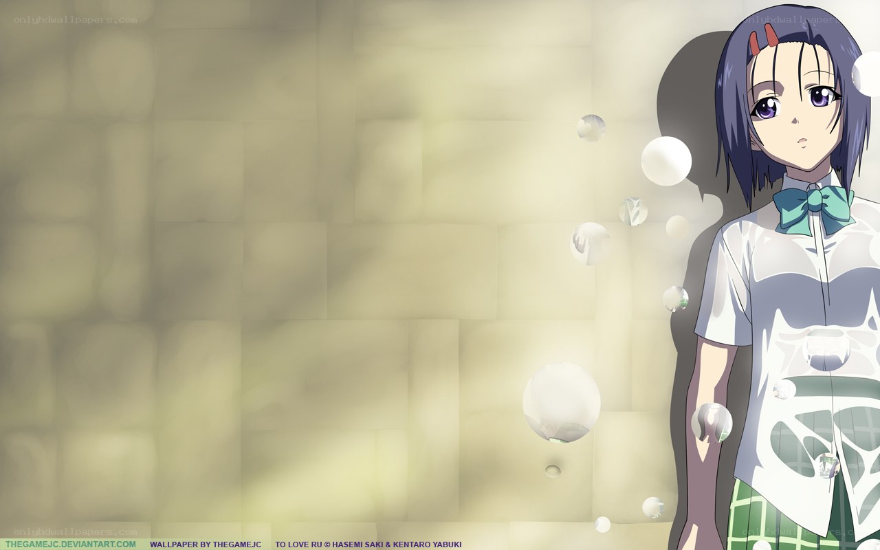 anime girl with bubbles