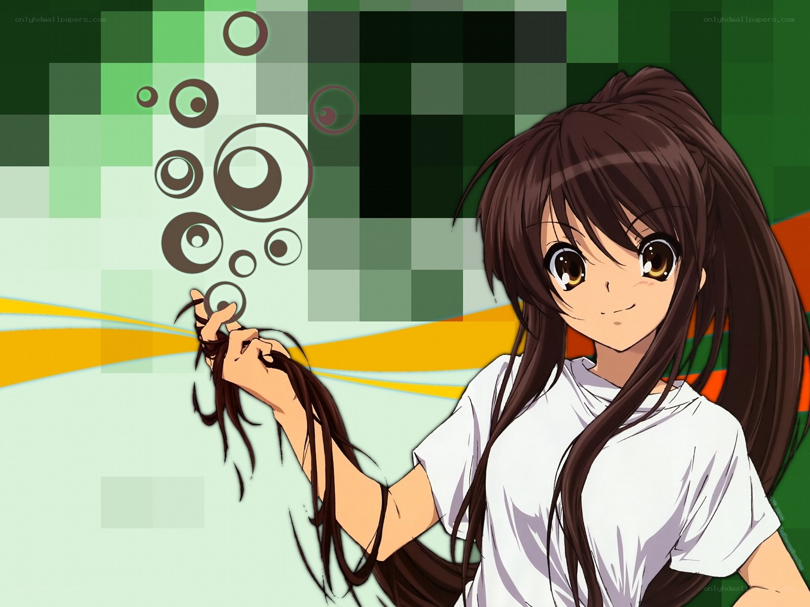 anime girl with bubbles
