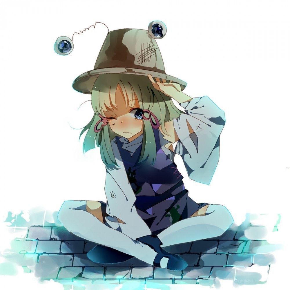 anime girl with bug hat
