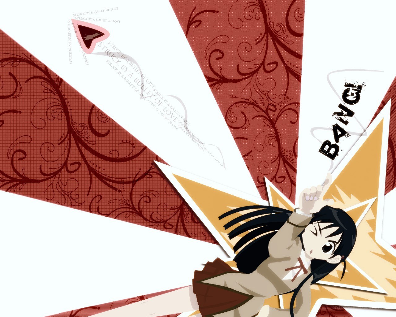 Anime girl with bullet effect