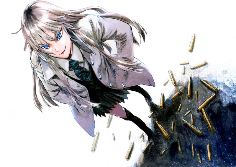 Anime Girl with Bullets — White