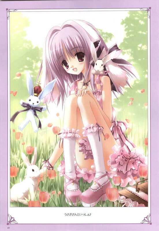 Anime girl with bunnies