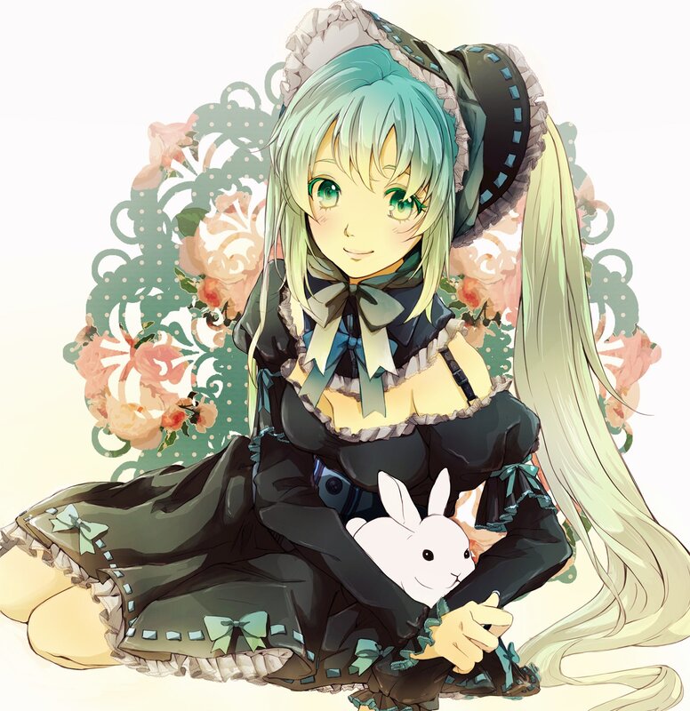 anime girl with bunny