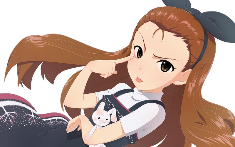 Anime Girl with Bunny — Brown