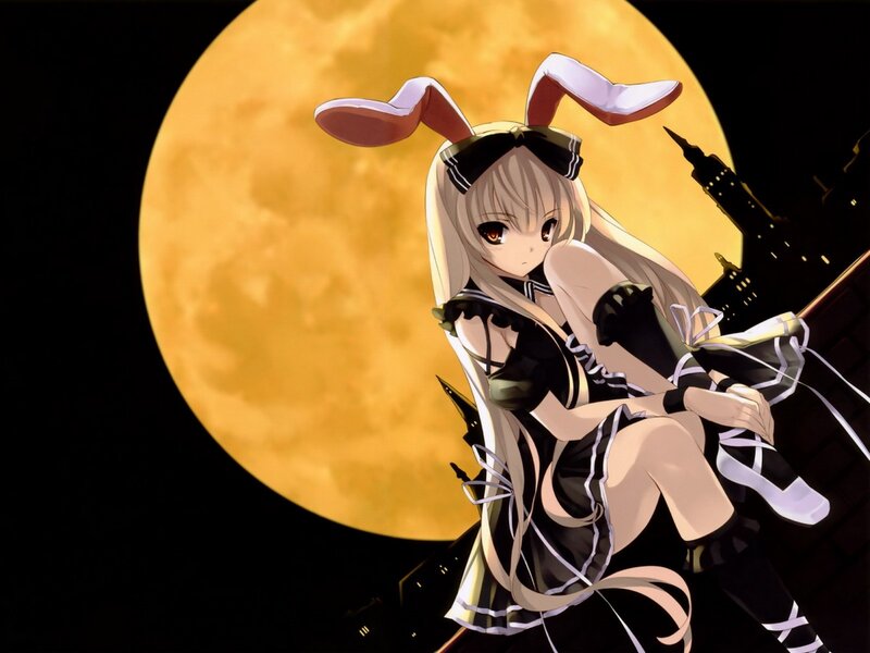 anime girl with bunny ears
