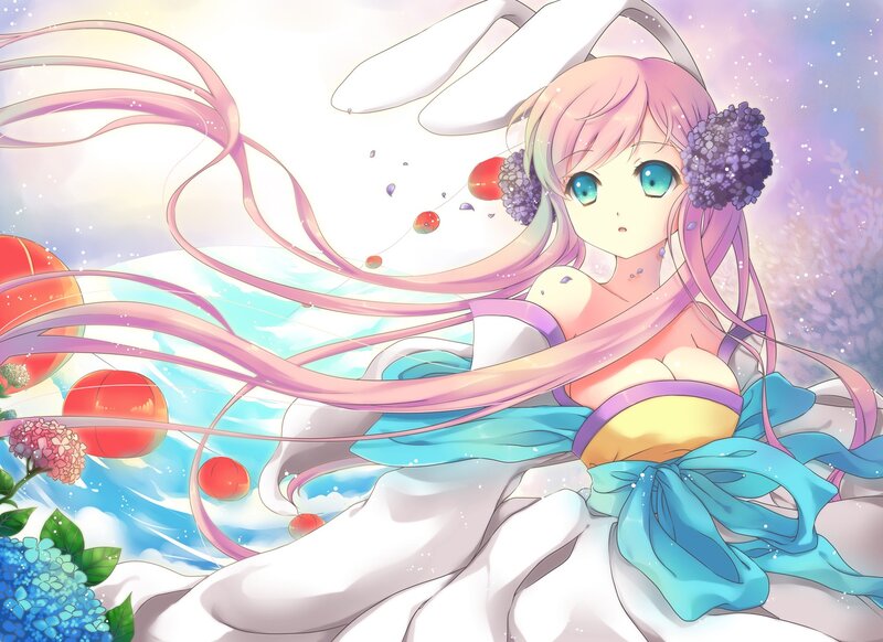 Anime girl with bunny ears