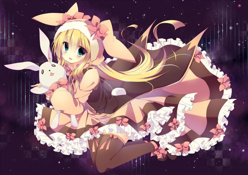 anime girl with bunny ears