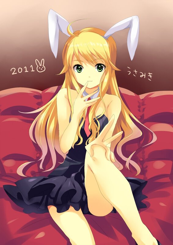 Anime girl with bunny ears