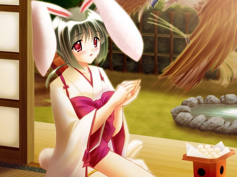 Anime girl with bunny ears