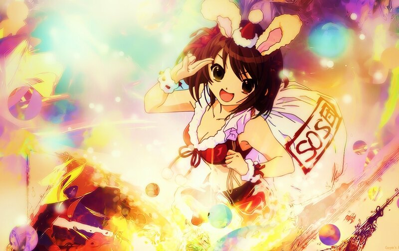 anime girl with bunny ears