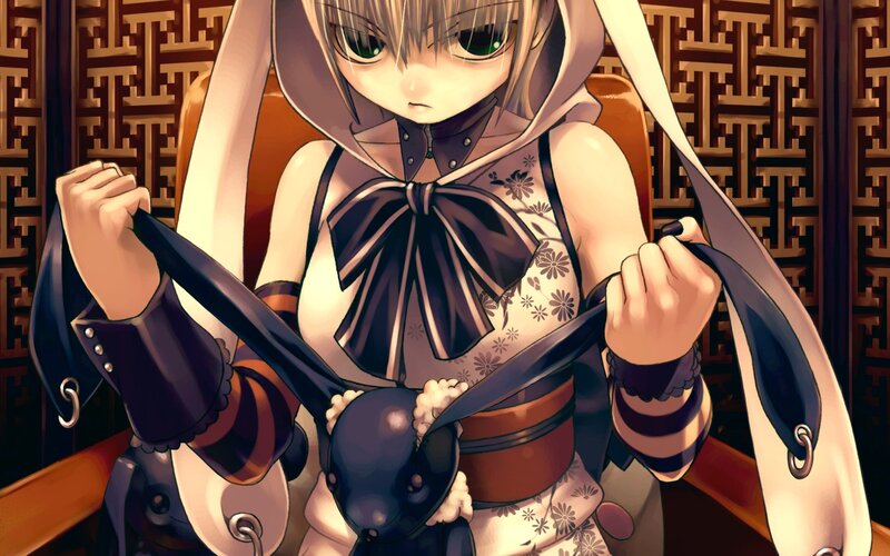 anime girl with bunny ears