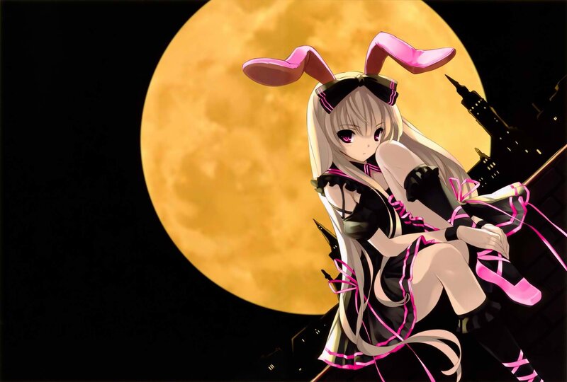 anime girl with bunny ears