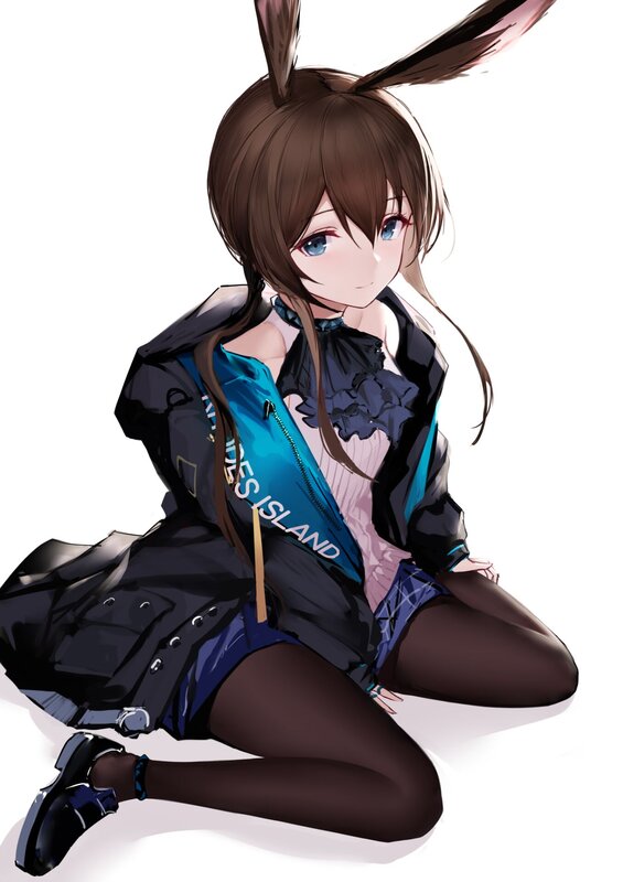 Anime Girl with Bunny Ears — Black, Calm, Digital Art, Bunny Ears
