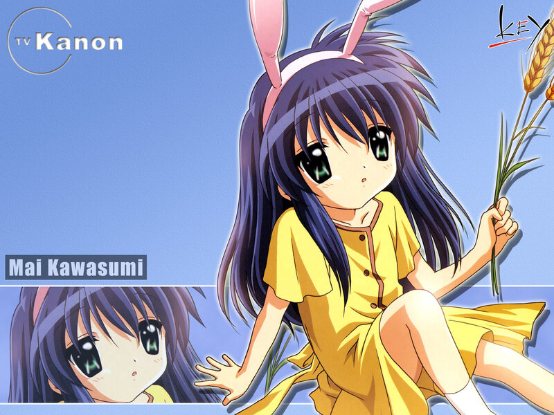 Anime Girl with Bunny Ears — Blue, Calm, Afternoon, Bunny Ears