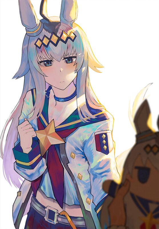 Anime Girl with Bunny Ears — Blue, Calm, Digital Art, Bunny Ears