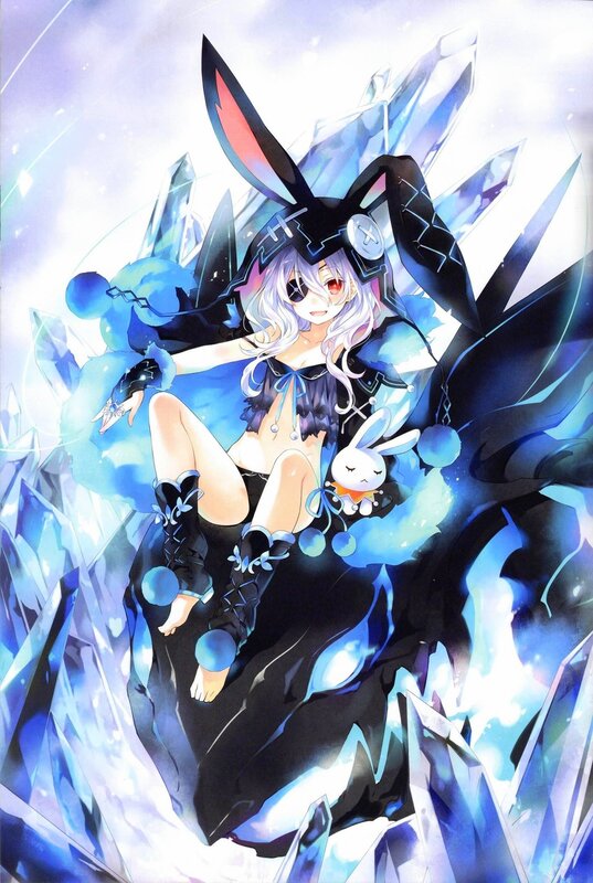 Anime Girl with Bunny Ears — Blue, Dramatic, Manga