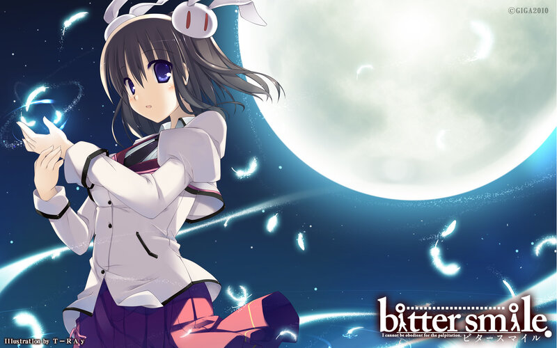 Anime Girl with Bunny Ears — Blue, Dramatic, Night