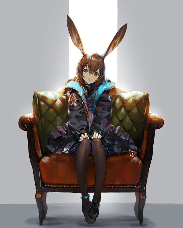 Anime Girl with Bunny Ears — Brown, Calm, Digital Art