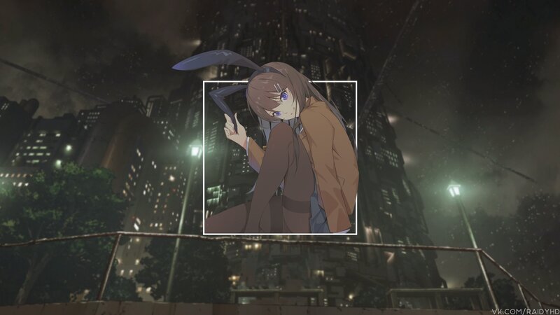 Anime Girl with Bunny Ears — Brown, Dramatic