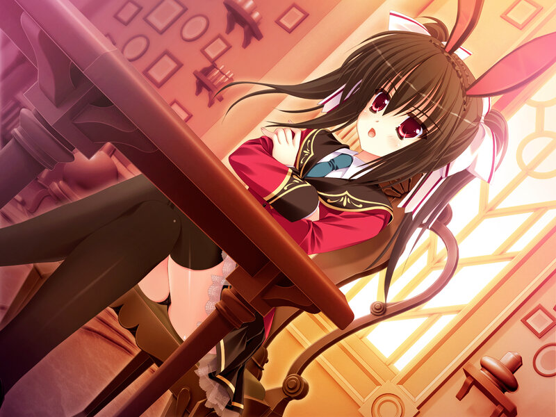 Anime Girl with Bunny Ears — Brown