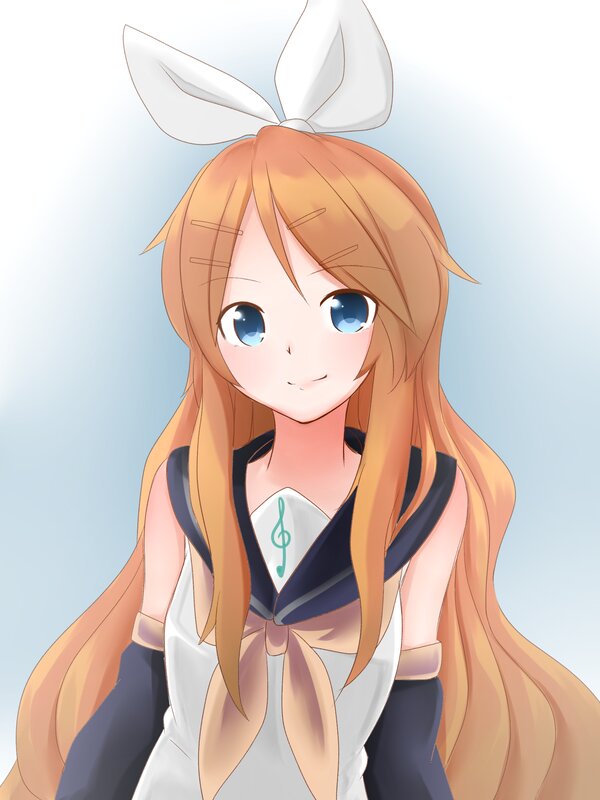 Anime Girl with Bunny Ears — Orange, Calm