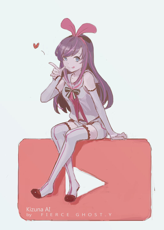 Anime Girl with Bunny Ears — Pink, Cheerful, Digital Art