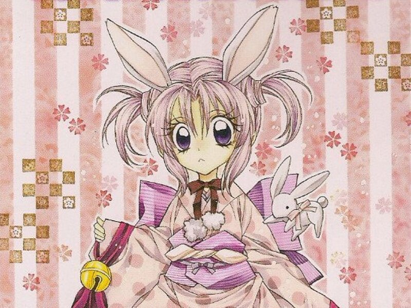 Anime Girl with Bunny Ears — Pink, Cute