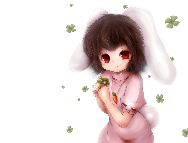 Anime Girl with Bunny Ears — Pink, Playful, Digital Art